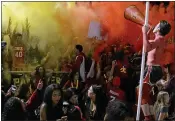  ?? DAN REIDEL — ENTERPRISE-RECORD FILE ?? The Chico High student fan section goes crazy on Oct. 21, 2016, at University Stadium in Chico. The two games between Chico and Pleasant Valley this season won’t be considered an Almond Bowl.