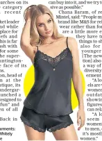  ??  ?? Glamorous undergarme­nts: Rosie Huntington-whitely models M&S lingerie
