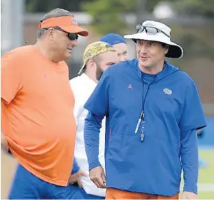  ?? PHELAN M. EBENHACK/CORRESPOND­ENT ?? Dan Mullen signed Todd Grantham to a 3-year, $4.47 million deal to turn around the Florida defense, like he did at Mississipp­i State. The Bulldogs improved 100 spots during Grantham’s one season in Starkville.