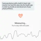  ??  ?? Samsung devices with a built-in heart-rate monitor can feed this data into the Health app in order to provide an overall picture of your physical fitness.