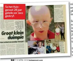  ??  ?? So het Huisgenoot 28 jaar gelede oor Jaco geskryf.