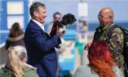  ??  ?? Kier Starmer campaigns on Seaton Carew, Co Durham, on 1 May. Photograph: Ian Forsyth/Getty Images