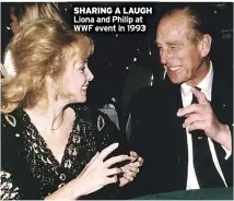  ??  ?? SHARING A LAUGH Liona and Philip at WWF event in 1993