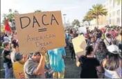  ?? REUTERS ?? DACA supporters hold a rally in San Diego on September 5.