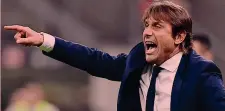  ??  ?? Grinta Antonio Conte, 50 anni, prova a scuotere l’Inter contro il Parma AFP