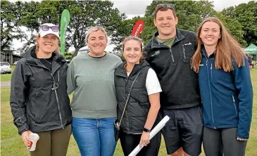  ?? ?? Jessie (second from left) with a group of fellow Young Farmers at the Taranaki Manawatu FMG Young Farmer of the Year, from left, Jess Wilson, Ashley Primrose, Ian Burmeister, and Phoebe Jarman.