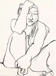  ?? Contribute­d photo ?? “Figure Drawing No. 41,” ink on paper by Frank Lobdell, is an example of the types of work that will be on display in “Faces &amp; Figures” at the Stamford Art Associatio­n Townhouse Gallery this month.