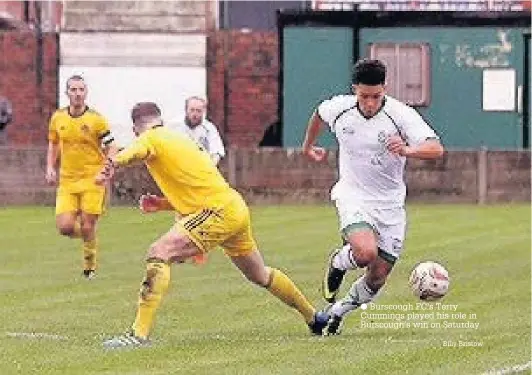  ?? Burscough FC’s Terry Cummings played his role in Burscough’s win on Saturday Billy Bristow ??