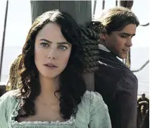  ?? DISNEY ?? Kaya Scodelario, left, and Brenton Thwaites are new castmates in Pirates of the Caribbean: Dead Men Tell No Tales.