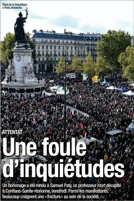  ??  ?? A nos lecteurs. Retrouvez votre journal «20 Minutes» vendredi dans les racks. En attendant, vous pouvez suivre toute l’actualité sur l’ensemble de nos supports numériques. Place de la République à Paris, dimanche.