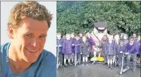  ??  ?? n SAFETY FIRST: (Left) Olympic rower James Cracknell and (right) children get a lesson in crossing the road