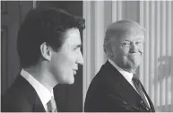  ?? SEAN KILPATRICK / THE CANADIAN PRESS FILES ?? Prime Minister Justin Trudeau will meet with U.S. President Donald Trump in Washington Wednesday. Former prime minister Stephen Harper is also in town.