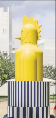  ??  ?? Designer Jaime Hayon calls this yellow bird a “punk chicken.”