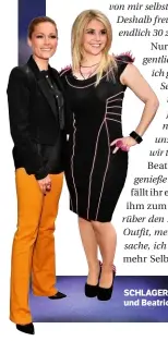  ??  ?? SCHLAGER-SCHÖNHEITE­N Helene Fischer (l.) und Beatrice Egli schätzen sich