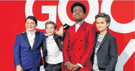  ?? MARIO ANZUONI/REUTERS ?? Cast members Keith L. Williams, Jacob Tremblay, Brady Noon and Chance Hurstfield at the premiere for the film “Good Boys” in Los Angeles, Calif., last week.