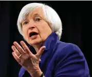  ?? ASSOCIATED PRESS 2017 ?? Janet Yellen, former chair of the Federal Reserve and now Treasury secretary, is among the advocates of the plan to “go big” with a stimulus, but China, stung by the 2008 aftermath, is moving more cautiously.