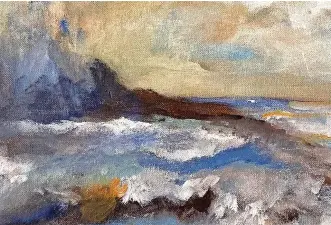  ?? ?? Tim Locke’s piece, Bamburgh Castle in a Storm, is on show at Southport Contempora­ry Arts