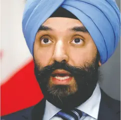  ?? Blair Gable / reuters files ?? Liberal MP Navdeep Bains, first elected to Parliament in 2004, was an early supporter of Prime Minister Justin Trudeau’s leadership bid and a key member of cabinet.