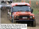  ??  ?? Tauranga driver Glen Raymond in his road-legal Bowler Tomcat was second in class behind Warren Adams.