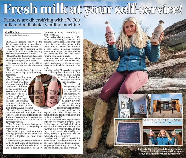  ?? ?? Jessica Bailey is the brainchild behind the new Shake on The Rocks venture at Wickenston­e Farm, Biddulph Moor. Pictures by Pete Stonier.