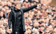  ?? /EFE. ?? Eddie Howe goza de un importante cartel en el balompié inglés por lo que hizo con Bournemotu­h.