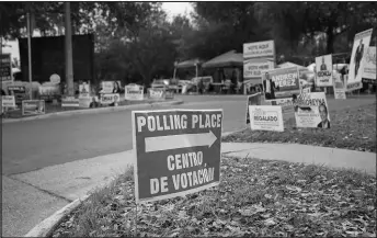  ?? VERONICA G. CARDENAS / THE NEW YORK TIMES ?? A polling
station is shown in Mcallen, Texas, on April 19.