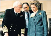  ?? The Falklands Play, which was finally broadcast in 2002 ?? Curteis, top, in 1987. Above, John Woodvine as Chief of Defence Staff Terence Lewin, Rupert Vansittart as Cabinet Secretary Robert Armstrong, and Patricia Hodge as Mrs Thatcher in