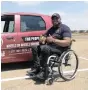  ??  ?? THAMI Mankenkeza is co-founder of Wheels of Change, which helps the disabled get behind the wheel.