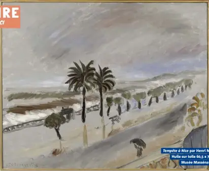  ??  ?? Tempête à Nice par Henri Matisse. Huile sur toile , x , cm. Musée Masséna à Nice.