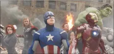  ?? Film Frame / Marvel ?? Marvel’s Avengers, from left, Black Widow (Scarlett Johansson), Thor (Chris Hemsworth), Captain America (Chris Evans), Hawkeye (Jeremy Renner), Iron Man (Robert Downey Jr.), and Hulk (Mark Ruffalo).