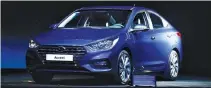  ??  ?? HYUNDAI’S NEW Accent is seen during its launch event in Mexico.