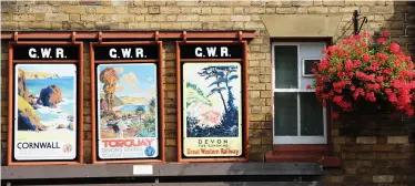  ?? GRAHAM GOUGH ?? Vintage posters on the Severn Valley Railway at Arley in Worcesters­hire.