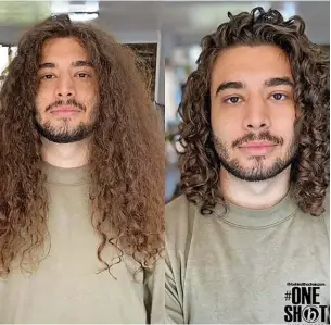  ?? CYRL CYMRU ?? One of Richard James’ hair transforma­tions
