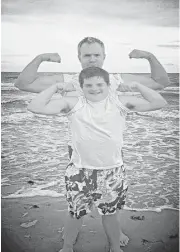  ?? Photo courtesy of Hickman family ?? Seventeen-year-old Jonah Hickman and his dad Tim enjoy father-son time on Bolivar Peninsula.