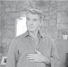  ??  ?? Pierce Brosnan flexes his pipes again in “Mamma Mia!: Here We Go Again,” out Friday. “I don’t care what they say. I love to sing,” the actor told USA TODAY.