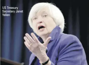  ??  ?? US Treasury Secretary Janet Yellen