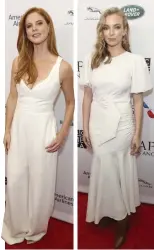  ?? — AP ?? Sarah Rafferty (left) and Jodie Comer arrive at the 2019 Primetime Emmy Awards in Beverly Hills, California, on Saturday.