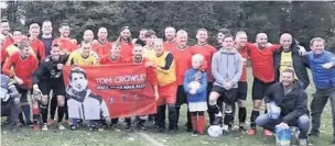  ??  ?? Footballer­s from Macclesfie­ld and Holland that took part in the match in memory of Tom Crowley