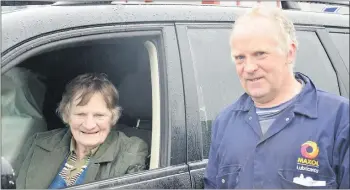  ?? (Pic: John Ahern) ?? TRADITION OF FARMING: Rathcormac farmer, Dan Barry and his mother, Kathleen, who were at last Tuesday’s livestock mart in Corrin.