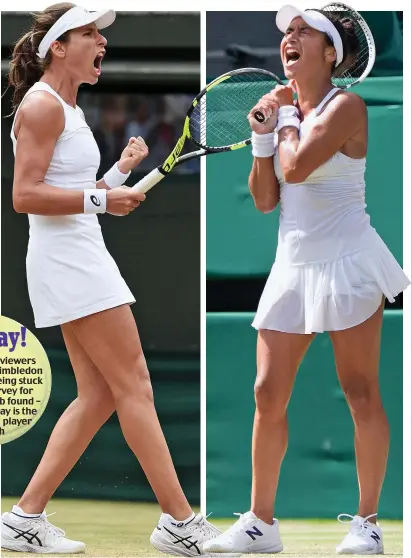  ??  ?? Victory: Miss Konta roaring with delight Anguish: Miss Watson during her losing match