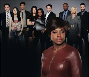  ??  ?? CRIMINAL, LAWYER: Renewed series, How To Get Away With Murder. Stars Golden Globe nominee Viola Davis, and cast.