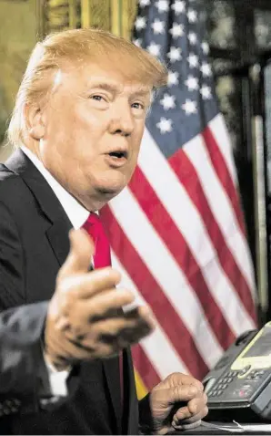  ?? BILD: SN/AP/KASTER ?? Trump will mit seiner Kritik am Iran innenpolit­isch punkten.