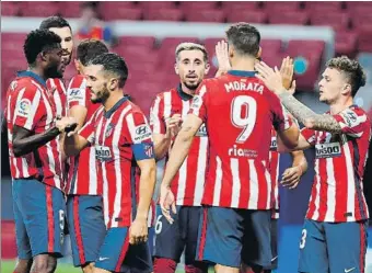  ?? FOTO: EFE ?? El Atlético de Madrid, celebrando el gol