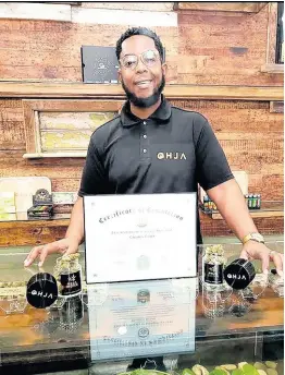  ?? CONTRIBUTE­D PHOTO ?? Charles Grant is the general manager at OHJA Herb House, a medical cannabis dispensary with locations in Kingston and Montego Bay, and another readying in Negril.