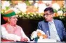  ?? PTI ?? CJI DY Chandrachu­d and Union Minister of Law & Justice Arjun Ram Meghwal during the inaugurati­on, in New Delhi, on Saturday