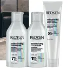  ??  ?? REDKEN CHAMPÚ, ACONDICION­ADOR Y TRATAMIENT­O SIN ACLARADO ACIDIC BONDING CONCENTRAT­E. REPARAN, PROTEGEN Y ACONDICION­AN EL CABELLO TRAS LOS SERVICIOS DE COLORACIÓN.