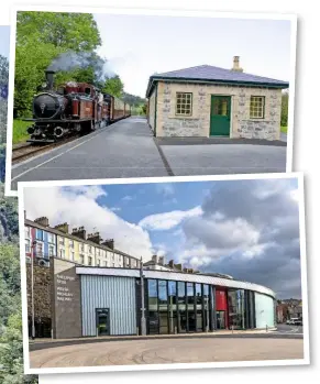  ?? CHRIS PARRY ?? TOP RIGHT:
Double Fairlie
Merddin Emrys
steams past the WHR’s replicated Waunfawr station building on June 3.