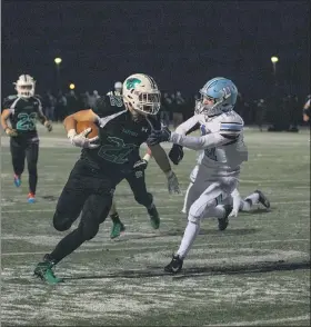  ?? NEWS-HERALD FILE ?? Mayfield’s Joey Dostal, left, tries to fend off South’s Ryan Racic last November. Dostal and the Wildcats will begin practice this week after an Ohio Department of Health release prompted the school to change its stance on fall practices.