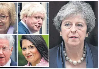  ?? Pictures: REUTERS, GETTY, AFP, PA ?? BROWBEATEN GOVERNMENT: From left clockwise, Andrea Leadsom, Boris Johnson, Theresa May and Priti Patel, who has now resigned along with Sir Michael Fallon