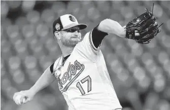  ?? GAIL BURTON/ASSOCIATED PRESS ?? Orioles starter Alex Cobb pitched only two innings and threw only 30 pitches in Tuesday night’s loss.